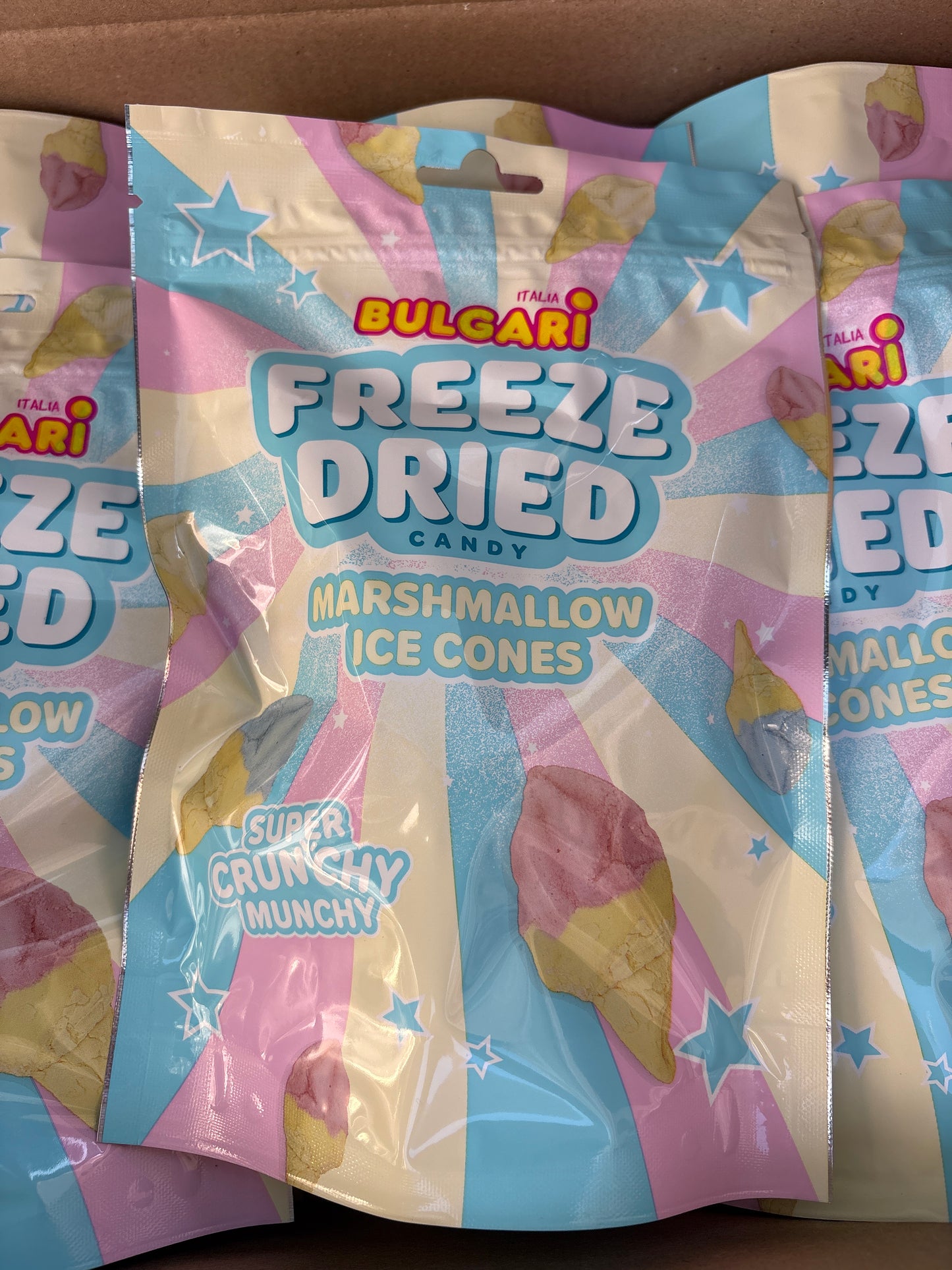 Freeze dried ice cones