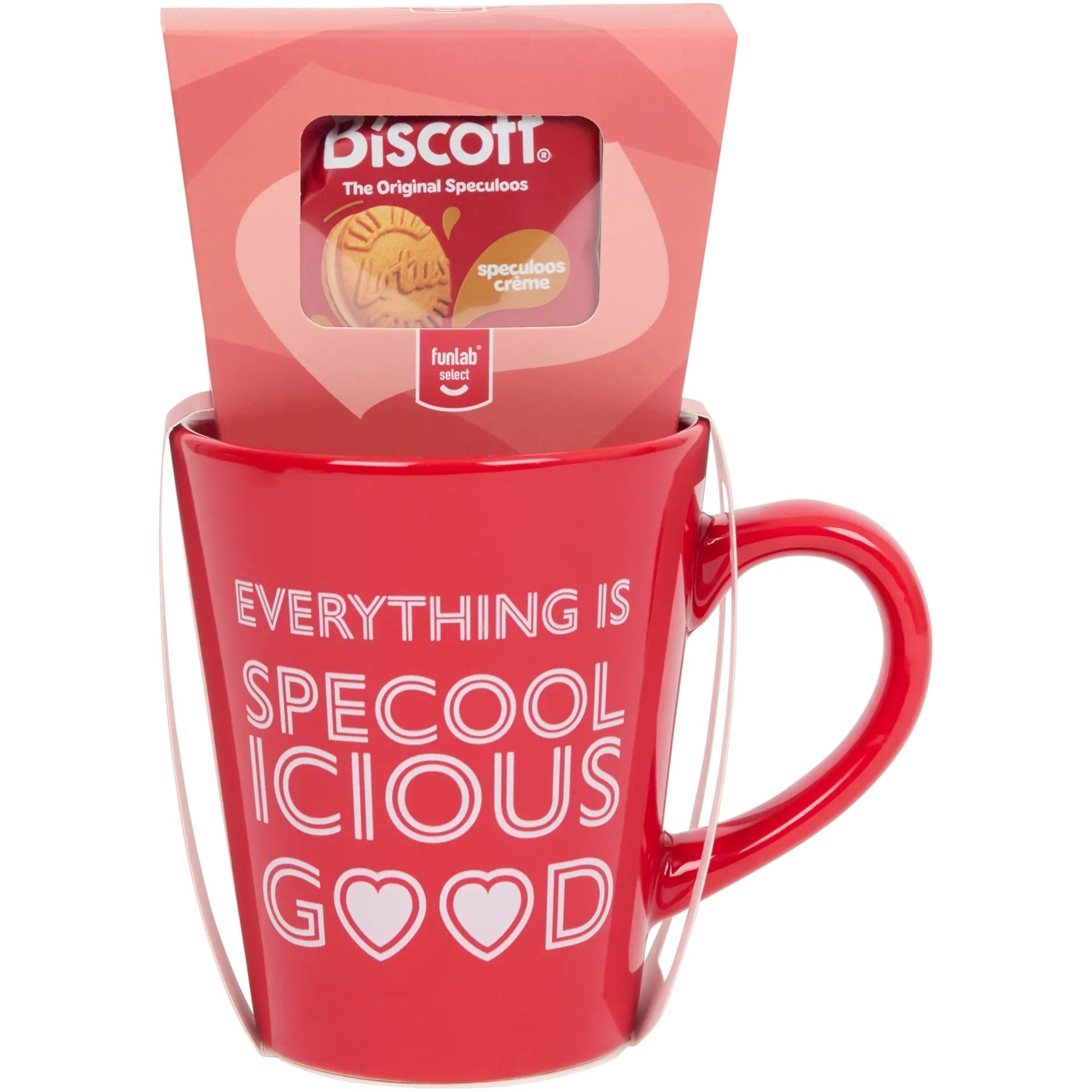 Tazza grande con biscotti lotus e cacao