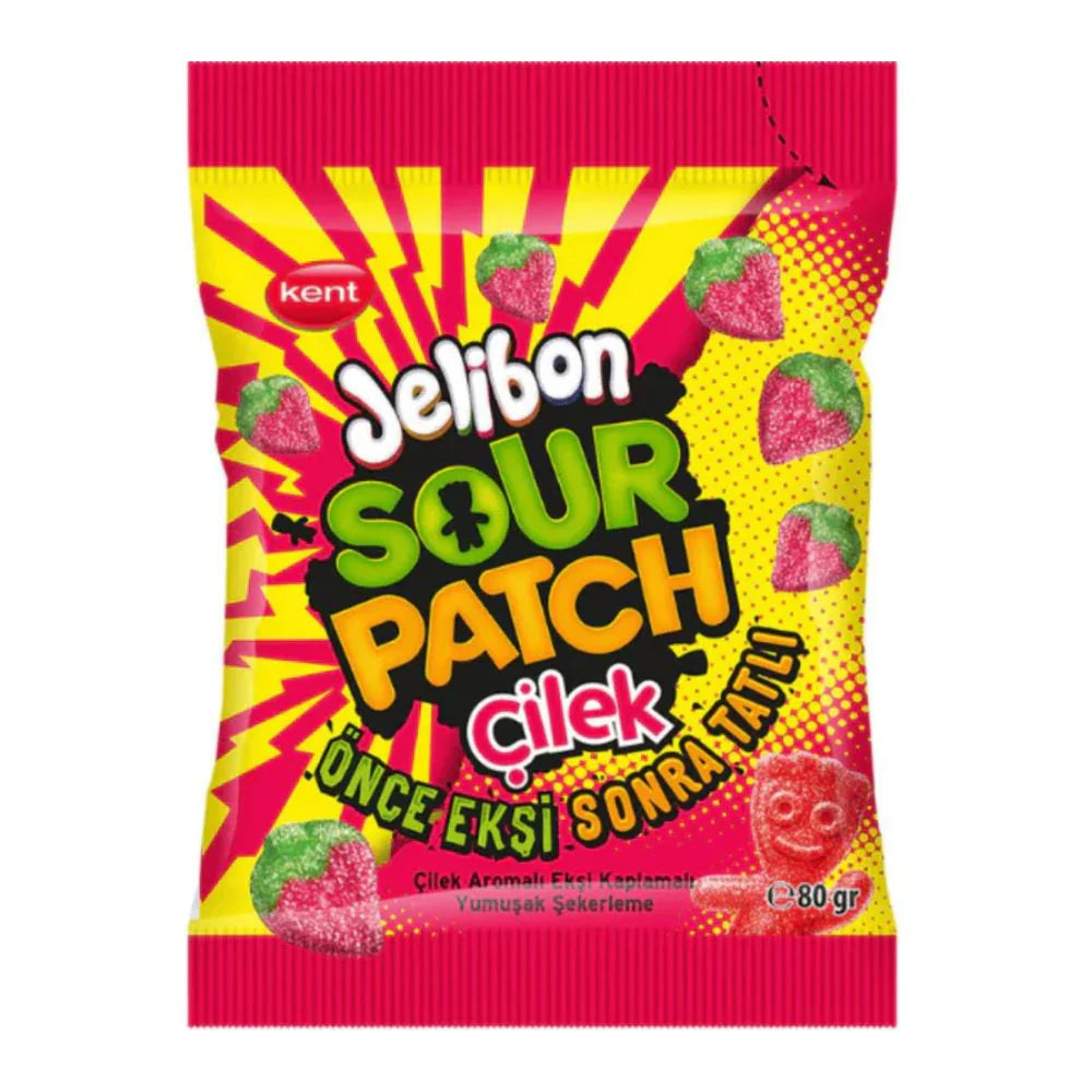 Jelibon Sour Patch Cilek, caramelle gommose gusto di fragola