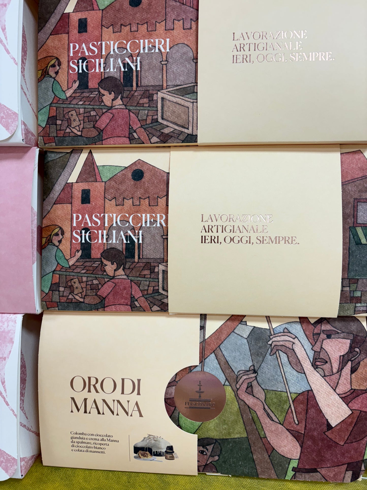 Colomba fiasconaro cioccolato bianco gianduia e crema manna